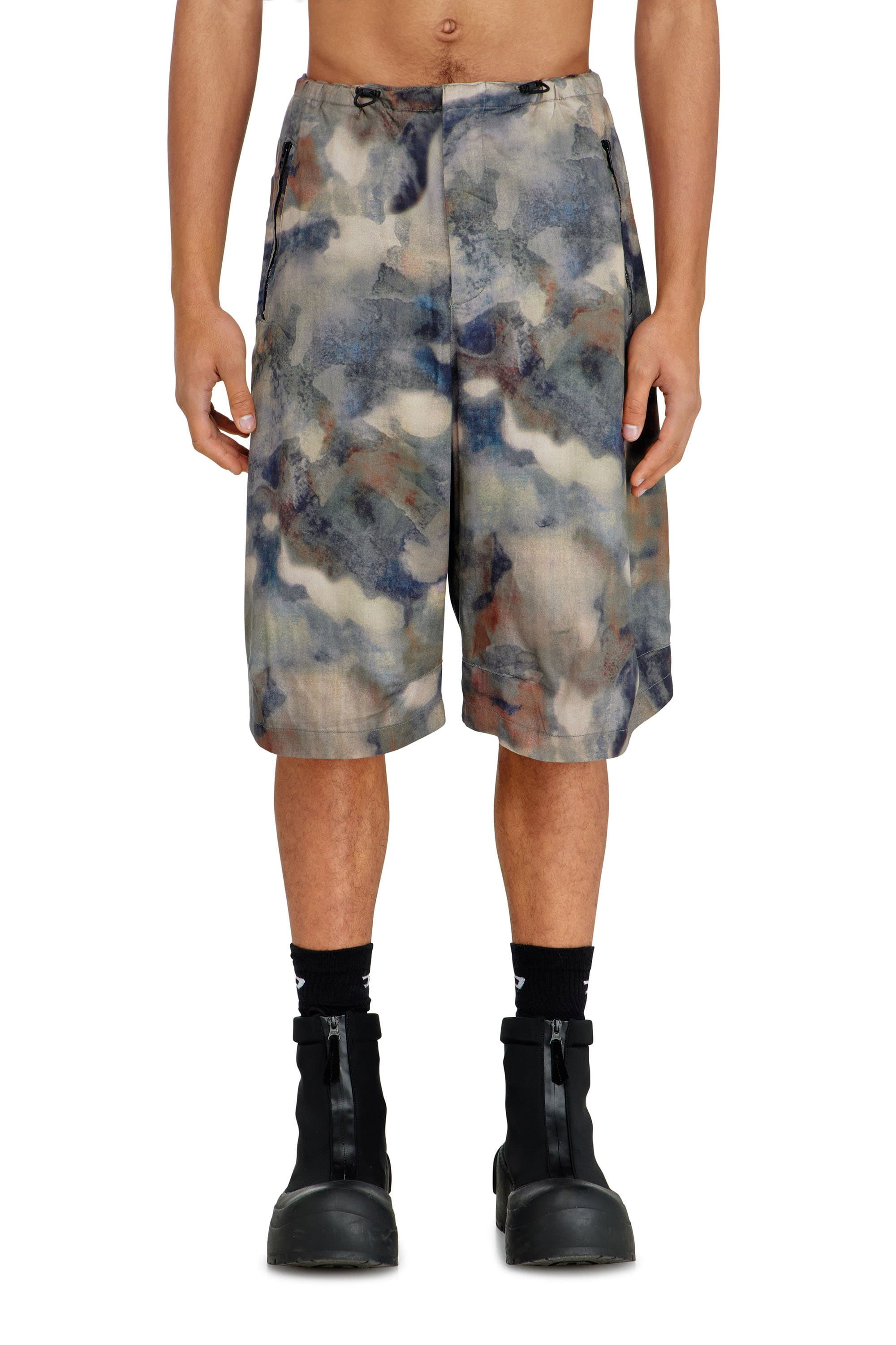 Diesel - Fluid bermuda shorts with all-over camo print - Shorts - Man - Multicolor