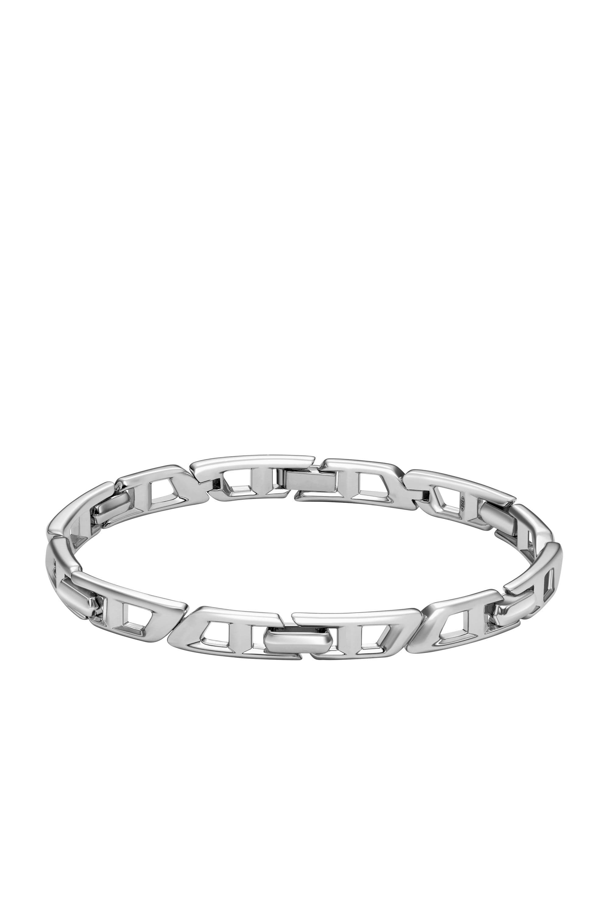 Diesel - Sterling Silver D Logo Link Bracelet - Bracelets - Unisex - Silver