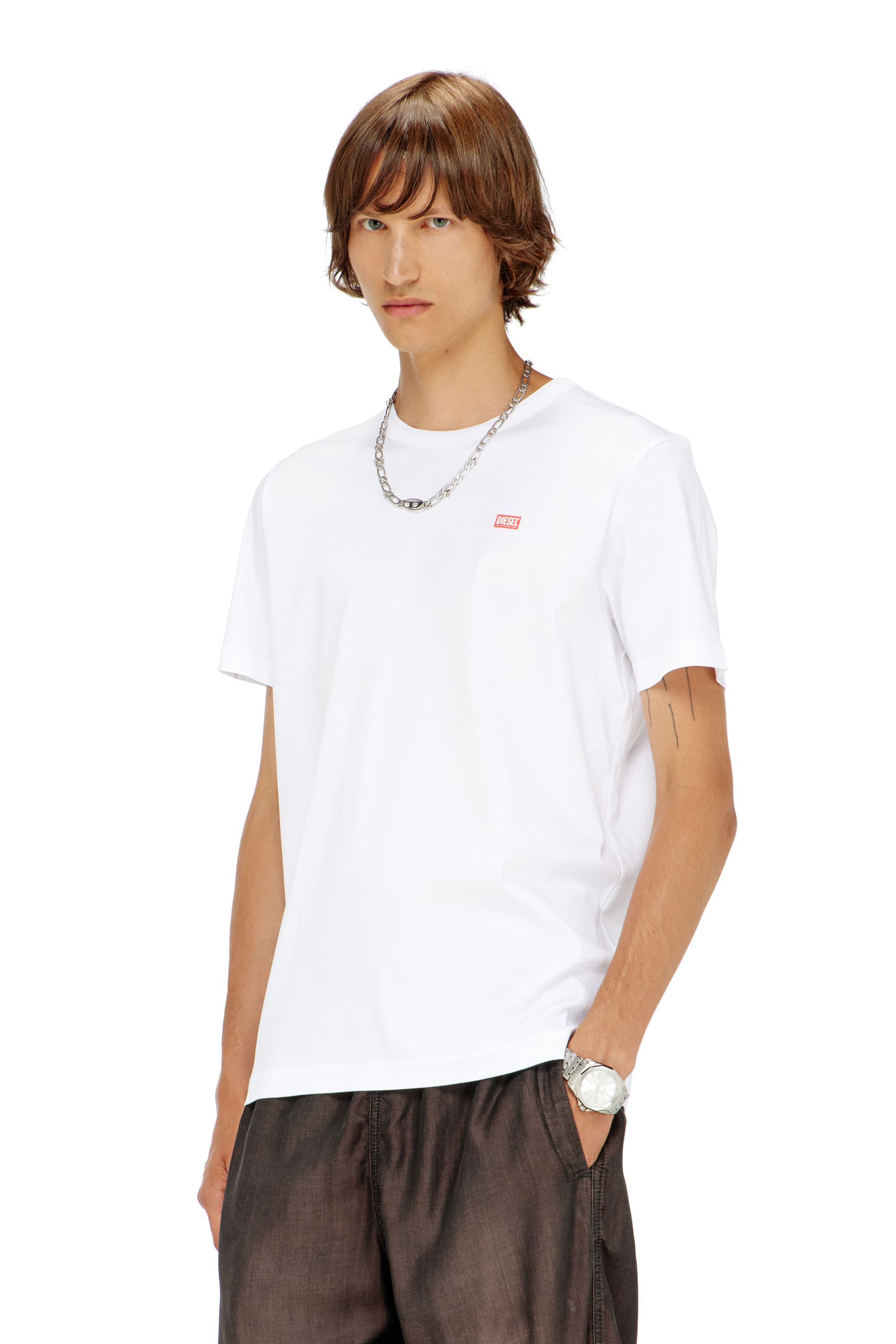 Diesel - T-shirt in mercerised cotton - T-Shirts - Man - White