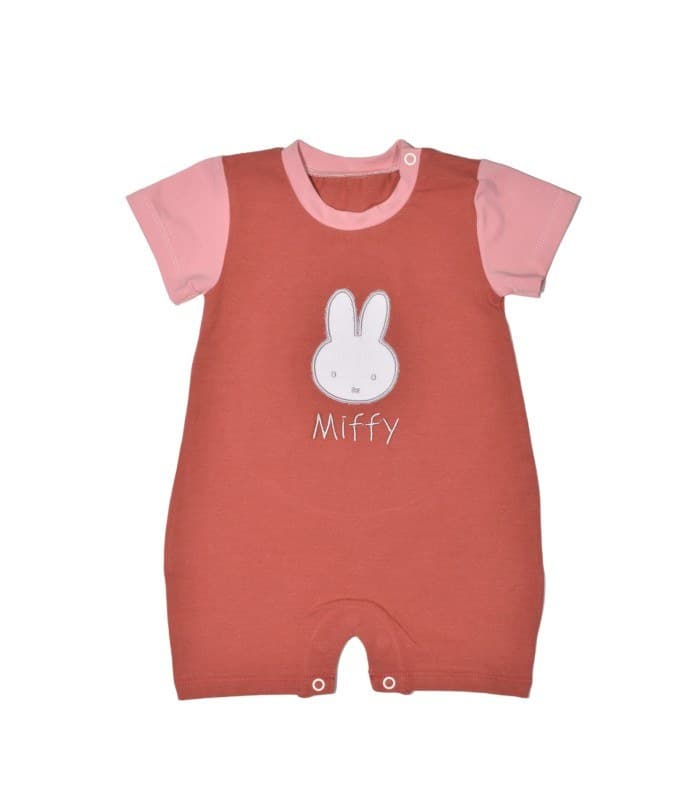 Miffy Des.17 Φορμάκι Καλοκαιρινό Ροζ Σκούρο Με Κέντημα 0-3 Mηνών/56 Cm