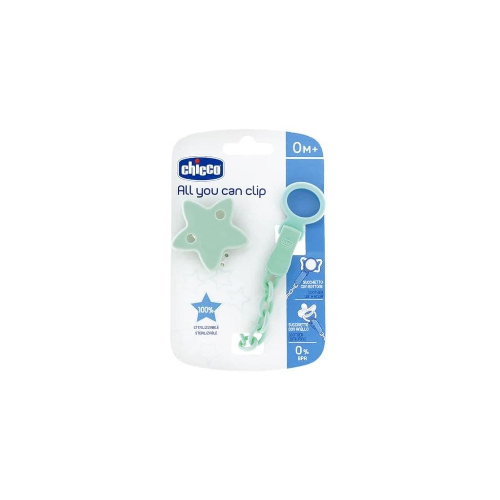 Chicco Κλιπ Πιπίλας Με Αλυσίδα Αστέρι 0+ ΠΡΑΣΙΝΟ