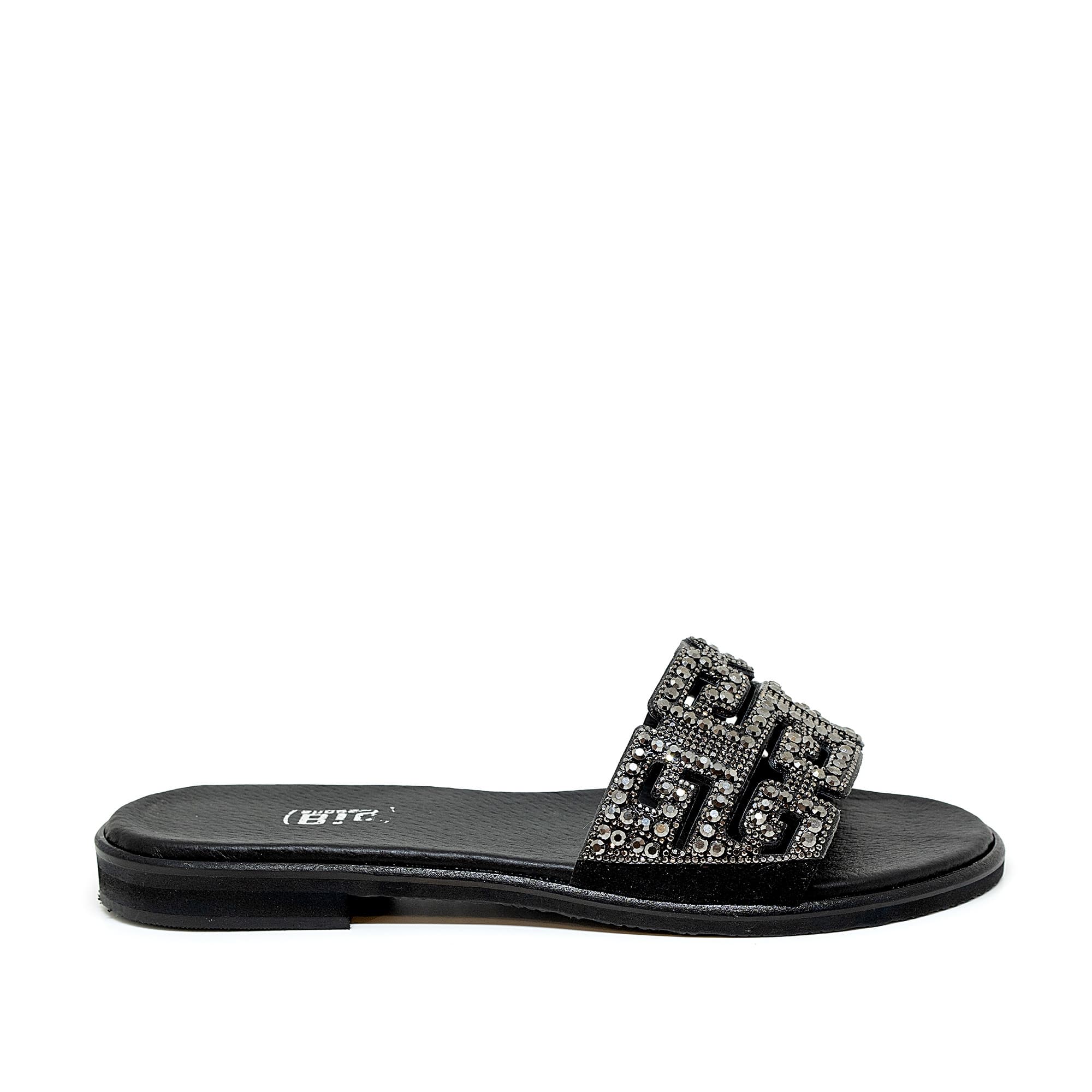 Bigshoes GA0118-01 Δερμάτινο Σανδάλι Μαύρο