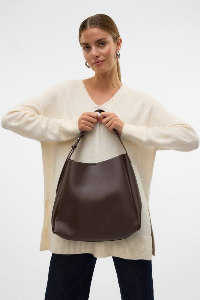 VERO MODA Τσάντα αγορών - 10296670 - Σκούρο Καφέ Ματ