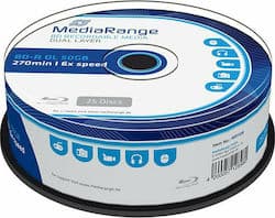MediaRange BD-R Dual Layer 50 GB (6x speed, 25 pieces)