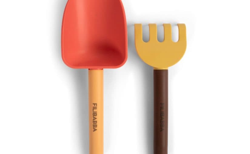 Filibabba – Beach Shovel & Rake Set – Peach Mix