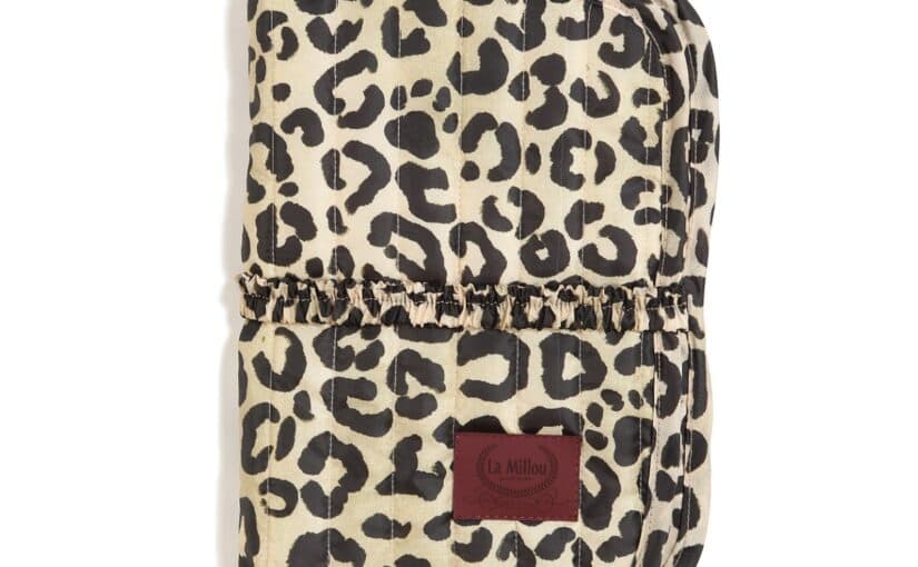 Mollet Quilted Diaper Pouch Nylon Leopard – Cream