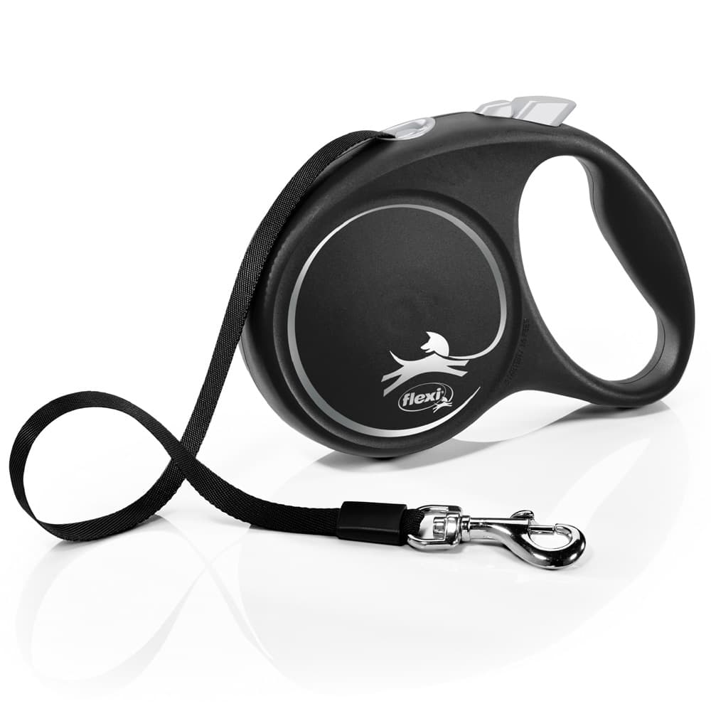 flexi Black Design Ιμάντας-Λουρί Σκύλων μαύρο, 5 m - Μέγεθος L: έως 50 kg
