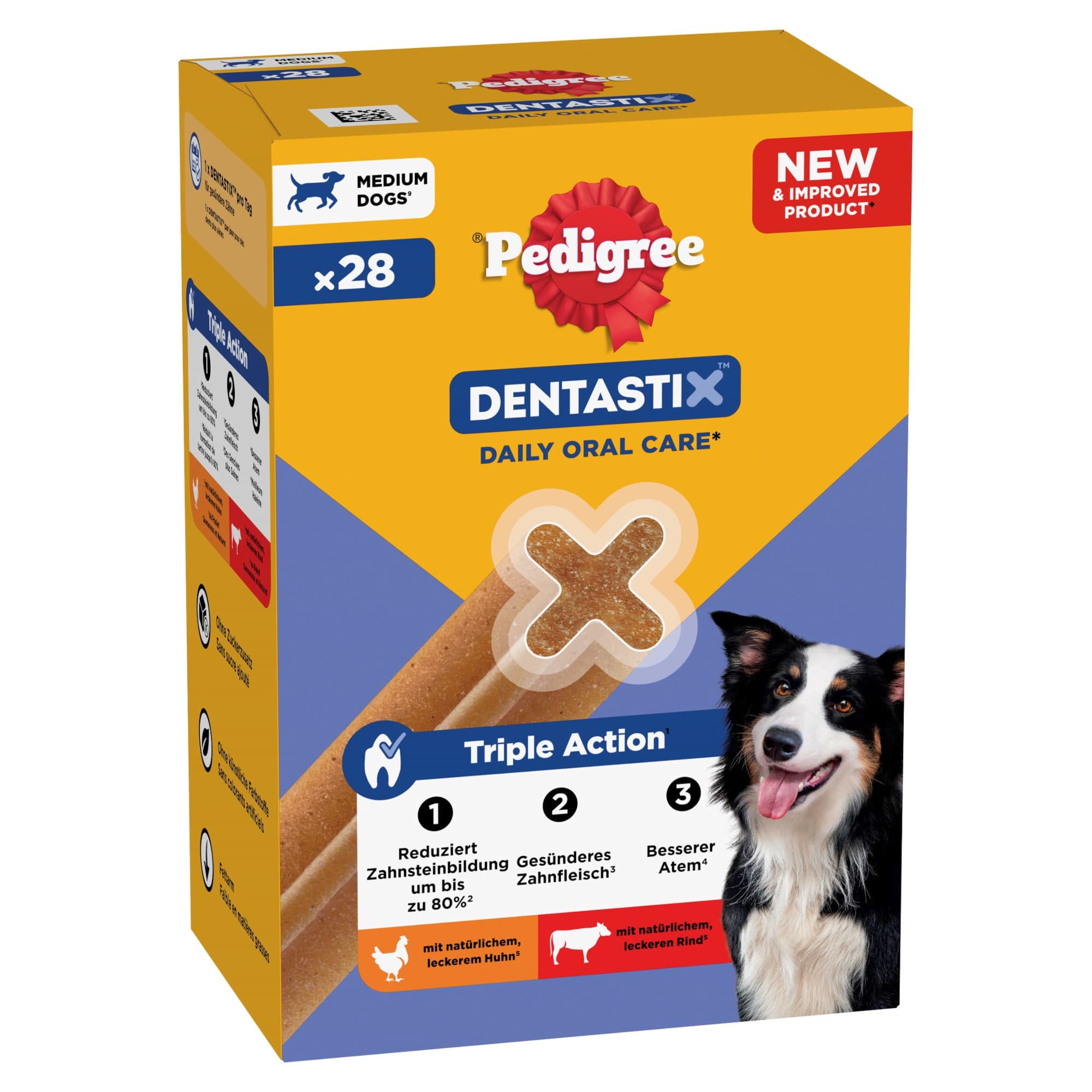 Pedigree Dentastix Daily Oral Care - για σκύλους μεσαίου μεγέθους (10-25 kg), 720 g, 28 τμχ.
