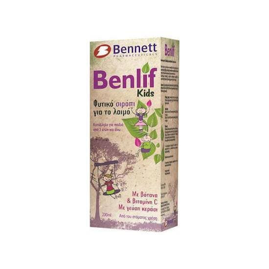 BENNETT Benlif Kids Παιδικό Φυτικό Σιρόπι για Βήχα, Καταρροή & Ερεθισμένο Λαιμό - Γεύση