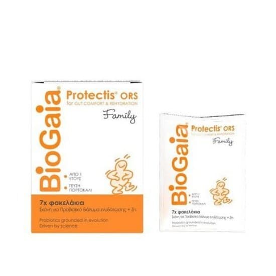 BIOGAIA ProTectis Family - Πόσιμο Προβιοτικό Διάλυμα Με Ψευδάργυρο - Γεύση Πορτοκάλι 5.5g x 7