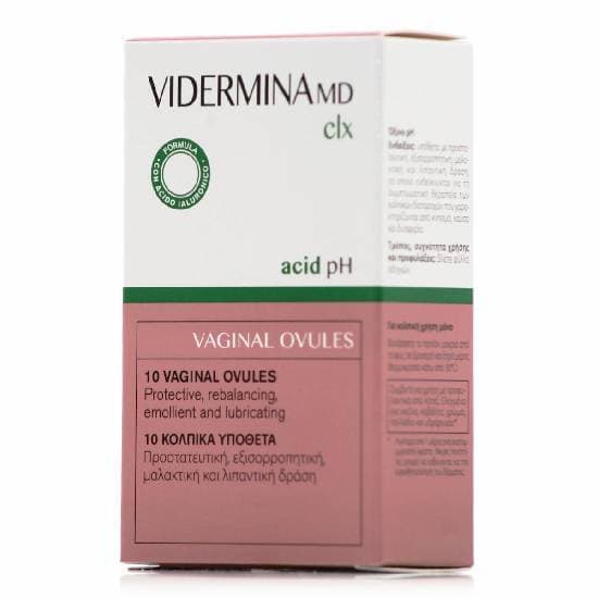 VIDERMINA CLX Vaginal Ovules Υπόθετα για την Ευαίσθητη Περιοχή 10 τεμάχια x 3gr