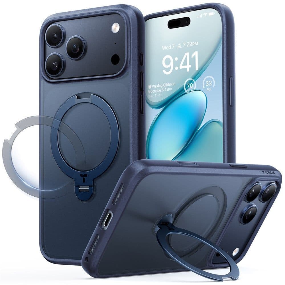 Θήκη Torras Ostand Spin MagSafe Midnight Blue iPhone 17 Pro