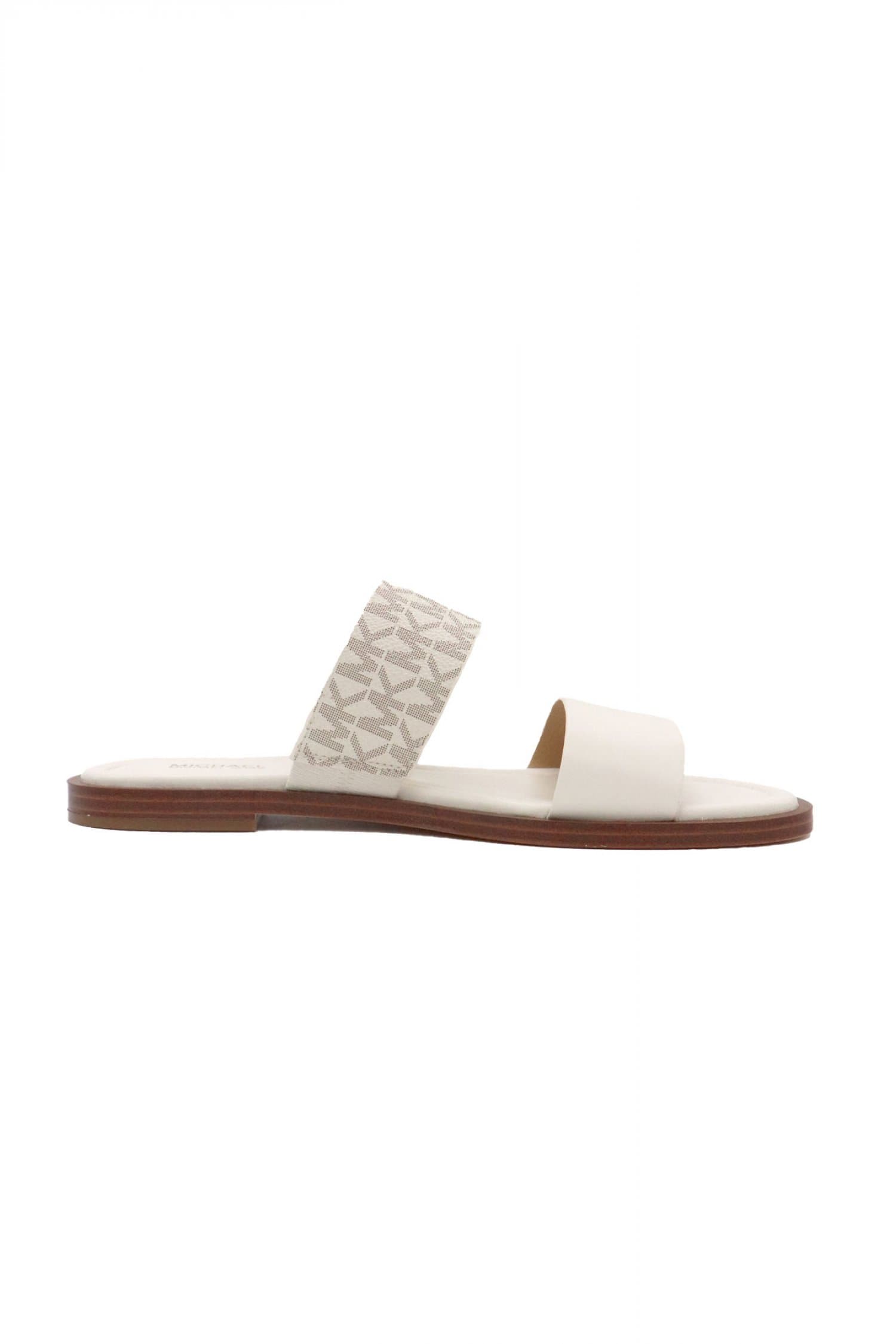 MICHAEL KORS ΠΑΠΟΥΤΣΙΑ ΠΑΝΤΟΦΛΕΣ VERA SANDAL ΜΕΤΑΛΛΙΚΟ LOGO MΠΕΖ/ΚΑΦΕ