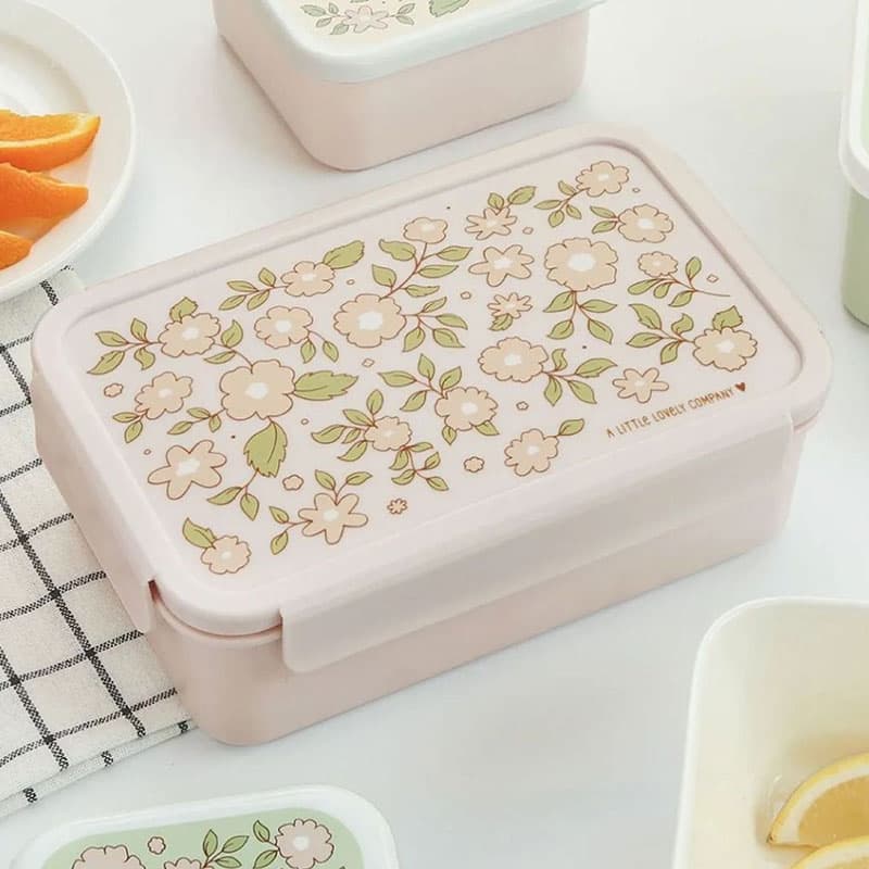Φαγητοδοχείο Με Χωρίσματα 1.2lt (22x14.5x7) Α Little Lovely Company Blossoms Pink BBBLPI68