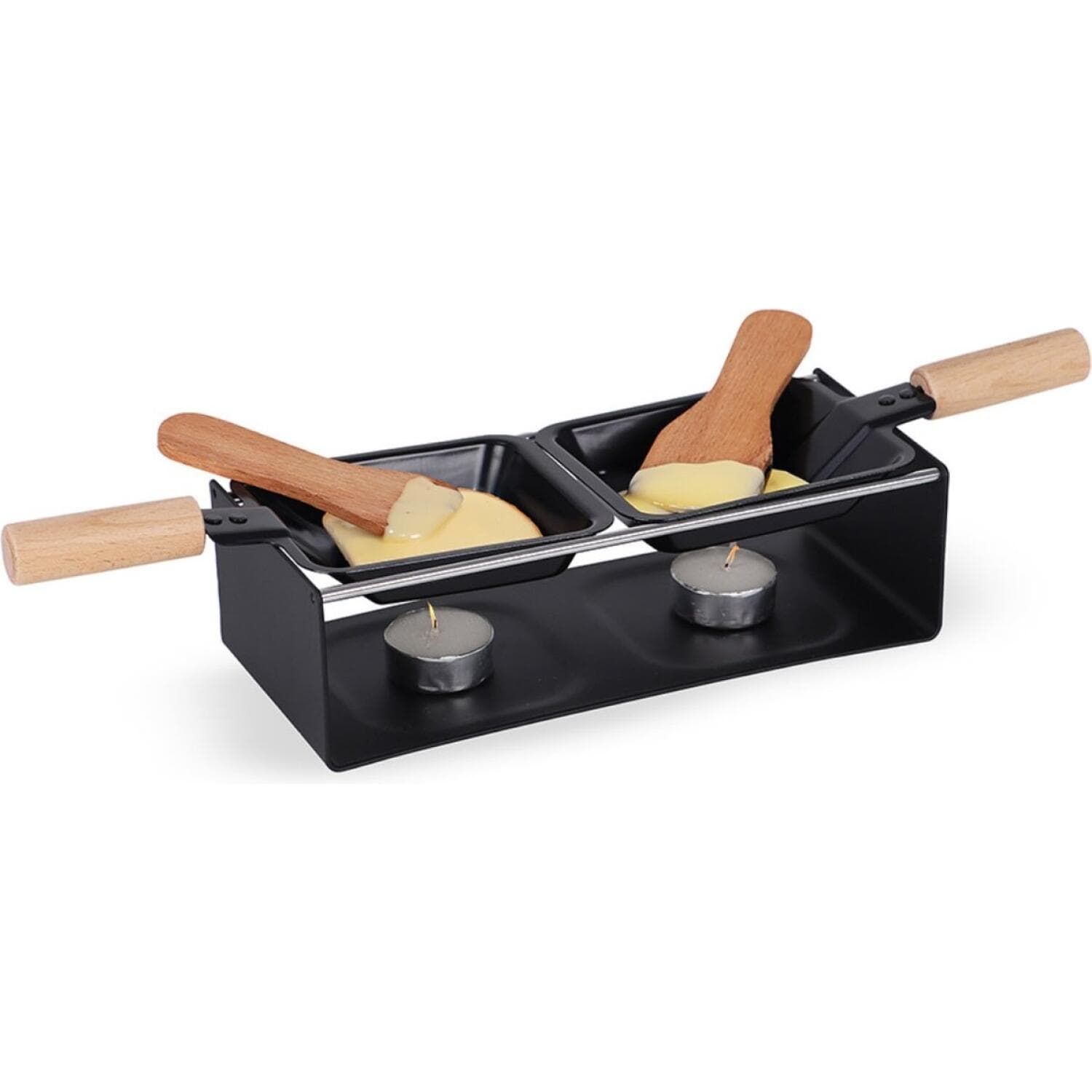Σετ Ρακλέτ The Source Raclette Set Αντικολλητικό για Λιώσιμο Τυριού με 2 x Ξύλινες Σπάτουλες &