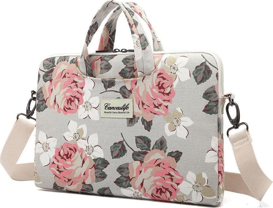 Tech-Protect CanvasLife Briefcase - Τσάντα Μεταφοράς Laptop 13"-14'' - White Rose (0795787711170)